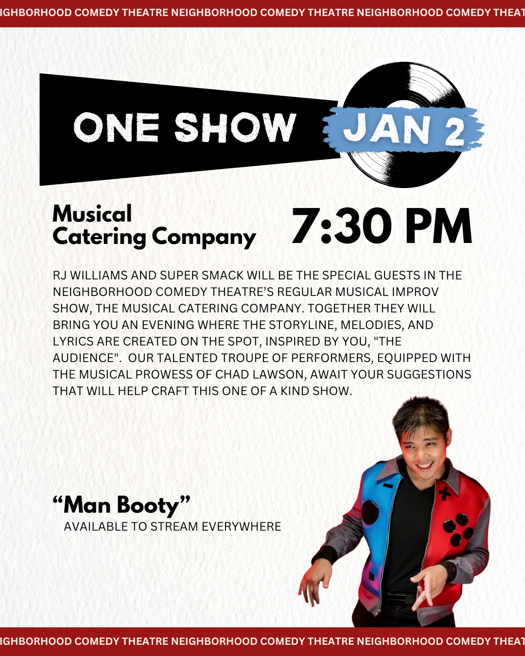 Supersmack is a guest performer and Teacher at the Neighborhood comedy theatre in downtown mesa