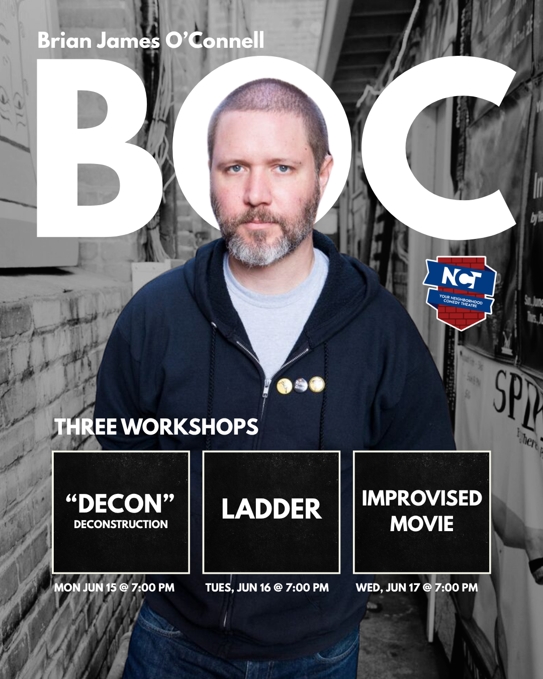 Brian James O'connell is a guest storyteller at the NEighborhood Comedy theatre in downtown mesa