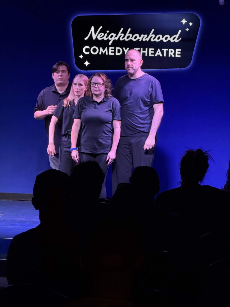 Cast on stage at the neighborhood Comedy theatre in downtown mesa